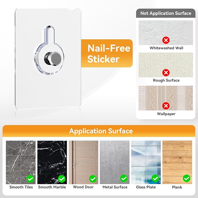Wall Mounted Shoes Rack 4Pack with Sticky Hanging Strips, Plastic Shoes Holder Storage Organizer,Door Shoe Hangers (SM03-White-4)