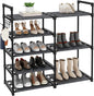 CSXGBAB Black Tubes Closet Shoe Rack, Boot Rack, 5 Tier Oxford Fabric Shelf, Easy Assembly, Sturdy and Durable, Holds Up to 30 lbs