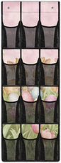 Door Hanging Organizer, Spring Tulip Bunny Over the Door Shoe Rack 12-Pocket Heavy Duty Space Saving Door Hanging Storage Bag for Bathroom Bedroom Small Spaces Easter Gifts