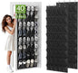 Over the Door Shoe Organizer with 40 Large Breathable Mesh Pockets, Space Saving Shoe Holder, Hanging Shoe Rack for Entryway Bedroom Closet Storage (Black, 80 Pockets)