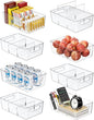 Mpotmiy Pantry Organizers and Storage , 8 Pack Snack Organizer for Pantry Shelf,Food Storage Bins with Divider,Clear Containers for Organizing,Transparent Plastic Basket,Refrigerator and Fridge Bins