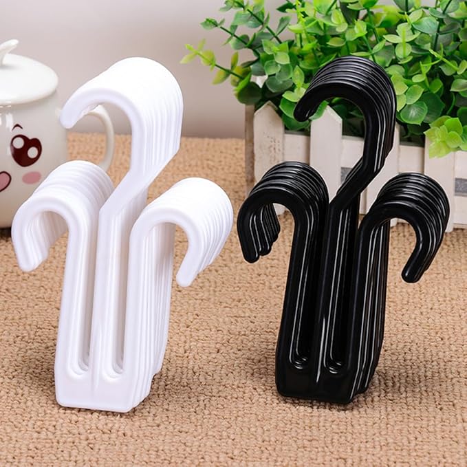 balacoo 20pcs Black Plastic Hanging Shoe Organizer Rack with Hooks for Slipper Drying and Shoe Storage for Home Dormitory and Hotel Use