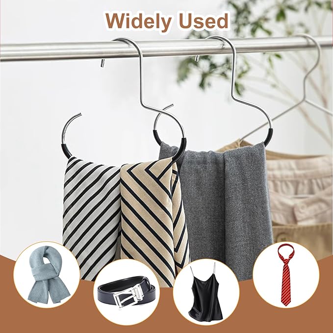 6 Pcs Hat Organizer for Baseball Caps, Heavy-Duty Metal Closet Cap Rack Holder for Space-Saving, Cap Organizer for Baseball Caps, Beanies, Belts, Purses (Black)