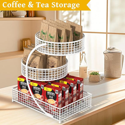 AMANKA 3-Tier Metal Cosmetic Organizer,Cosmetic storage rack for vanity tables,Multipurpose Metal Bathroom Organizers and Storage, Use Countertop Organizer for perfume/makeup/Vegetables (GOLD)