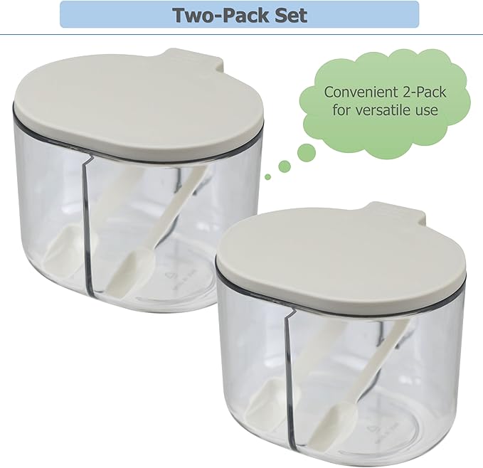EIKS 2 Pack Condiment Box for Storing & Serving Salt Spice Pepper Sugar Seasoning at Home Kitchen Coffee Restaurant