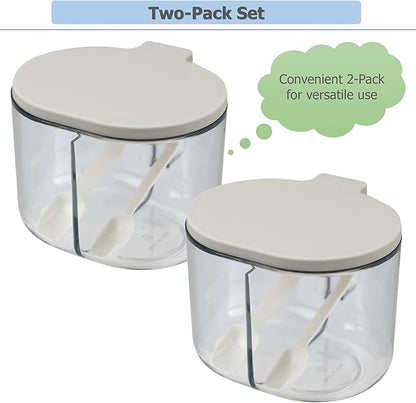 EIKS 2 Pack Condiment Box for Storing & Serving Salt Spice Pepper Sugar Seasoning at Home Kitchen Coffee Restaurant