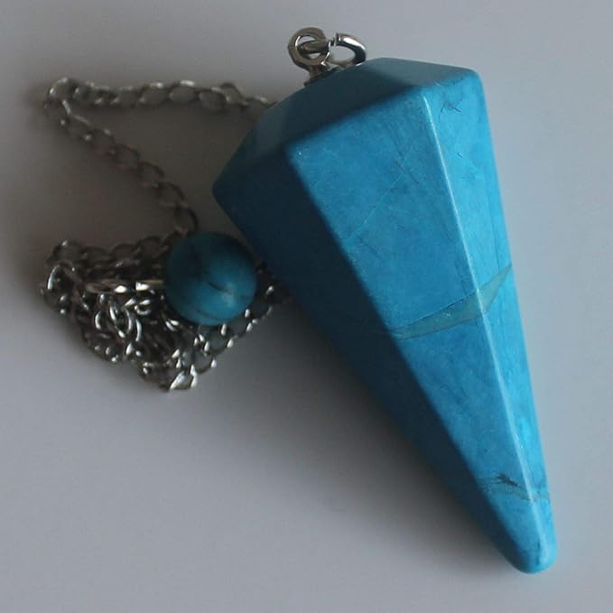 Faceted Mixed gemstone crystal pendulum point reiki chakra pendant bead Chain 6''