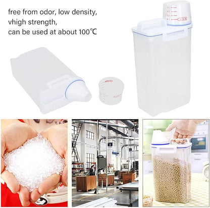 Milltrip Rice Storage Container, 2PCS Rice Storage Container 2.5L Plastic Rice Dispenser Bin with Pour Spout for Rice Beans Grains Small Dry Food