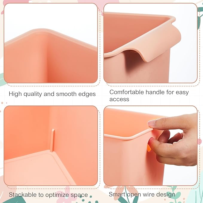Mumufy 50 Pcs Book Bins for Easy Access Storage Basket Sturdy Book Storage Containers and Organization for Home Use, 11.2 x 5 x 5 Inch, 5 Colors
