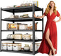 45.3" W Utility Kitchen Shelves, 2000LBS Standing Shelving Unit, Adjustable Metal Shelving Organizer, 5 Tier Storage Shelf for Pantry, Industrial, Basement, Bathroom and Closet, Black