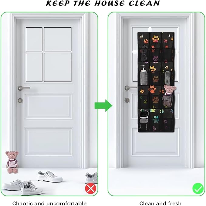 Generic Colorful Dog Claw Over The Door Pantry Organizer Space-Saving Over The Door Shoe Storage Organizer Bringing Convenience to Life and Work It Is Suitable for Renters Women Men