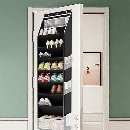 Genérico Over the Door Shoe Organizer | 8 Tier Hanging Organizer for 16-24 Shoes | Storage Closet Home Bathroom Bedroom Classroom