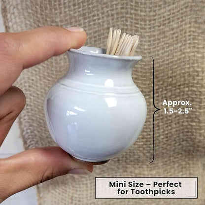 Handmade Ceramic Toothpick Holder – Pale Yellow Mini Pottery Vase for Spring Brunch, Charcuterie, Hors d’oeuvres & Tabletop Decor