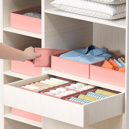 DIMJ Drawer Organizer Clothes - 16 Pack Baby Dresser Organizer for Nursery, Foldable Drawer Organizer Bins for Closet Bedroom Organization, Fabric Clothes Storage Dividers for Underwears, Socks, Bras
