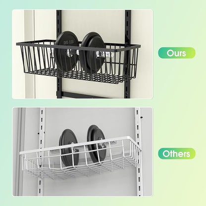 Mefirt 9-Tier Over The Door Pantry Organizer, Pantry Storage and Organization, Black Metal Hanging Spice Rack Seasoning Shelves Door, Wall Mount for Home & Kitchen, Laundry Room Bathroom Organization