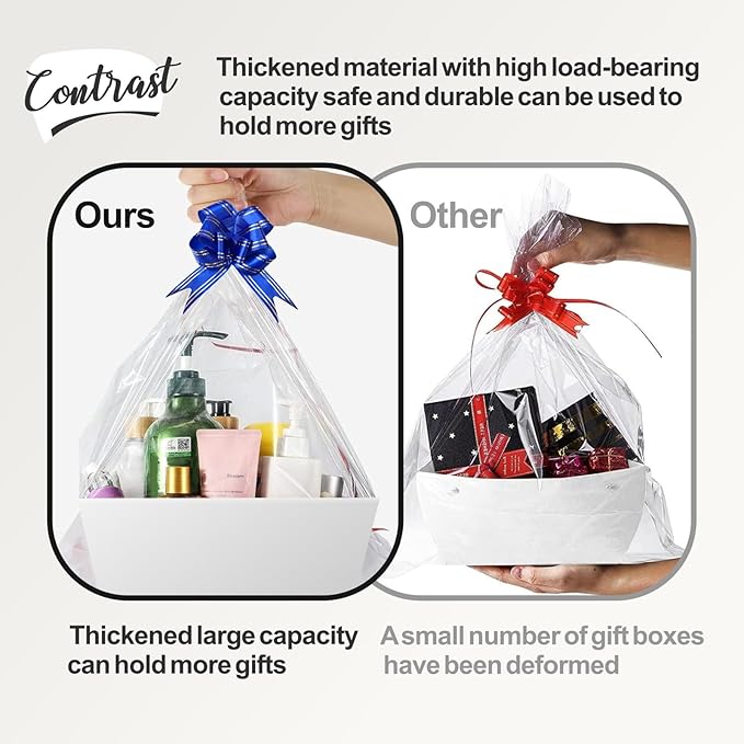 Baskets For Gifts Empty Organizing,【5PK】 White Small Gift Basket Empty To Fill For Holiday, Birthday, Easter,Wedding Baby Party Gifting And Any Occasion