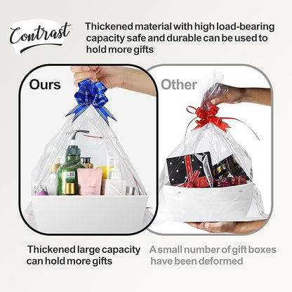 Baskets For Gifts Empty Organizing,【5PK】 White Small Gift Basket Empty To Fill For Holiday, Birthday, Easter,Wedding Baby Party Gifting And Any Occasion