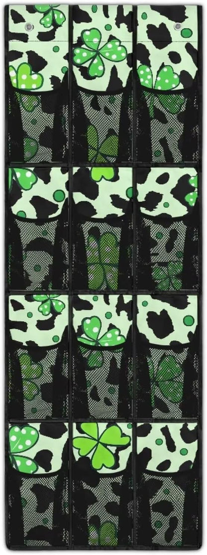 Green Leaves Leopard Over The Door Hanging Organizer Storage Closet for Spices, Utensils, Snacks for Kitchen, Office, Dorm Rooms