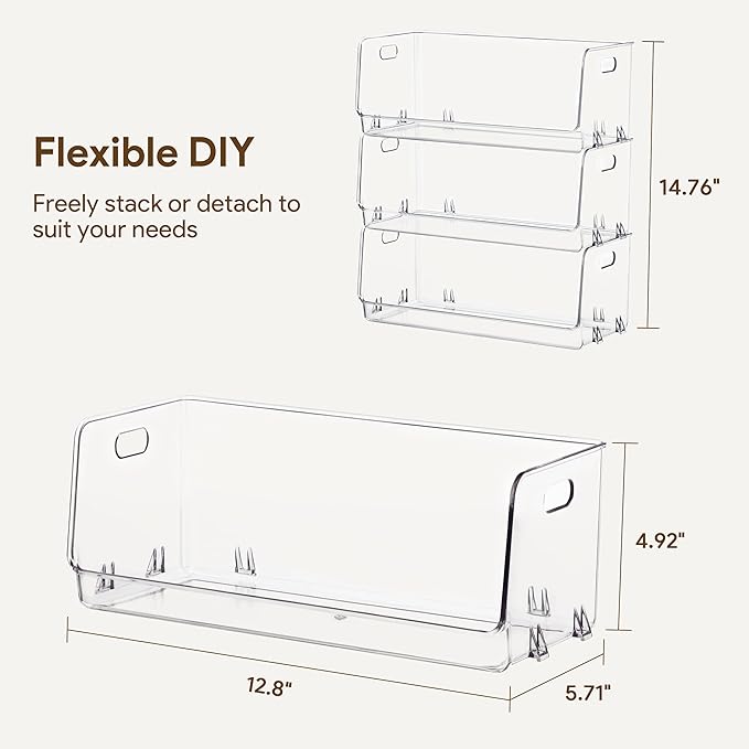 HBlife Clear Acrylic Kids Shoe Rack Baby Toddler Shoe Storage Organizer for Closet Floor Entryway Bedroom, 3 Tier Stackable Small Shoe Rack Shelf Display Stand