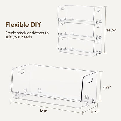 HBlife Clear Acrylic Kids Shoe Rack Baby Toddler Shoe Storage Organizer for Closet Floor Entryway Bedroom, 3 Tier Stackable Small Shoe Rack Shelf Display Stand