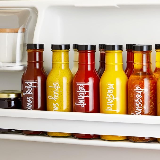 Talented Kitchen Oil Label Stickers for Kitchen Organization - Numbered Expiration Condiment Labels Stickers - White Vinyl 132 Count
