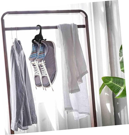 PRETYZOOM 50pcs Shoes Organizer Double Slots Hangers for Sports Shoes Space Saving Hanging Hooks for Home