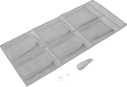 COHEALI Wall-mounted Mesh Shoe Organizer with 6 Pockets for Boots and Sneakers over Door Hanging Shoe Rack Narrow Design with Horn Space-saving Storage for Bedroom and Apartment 2pcs Set
