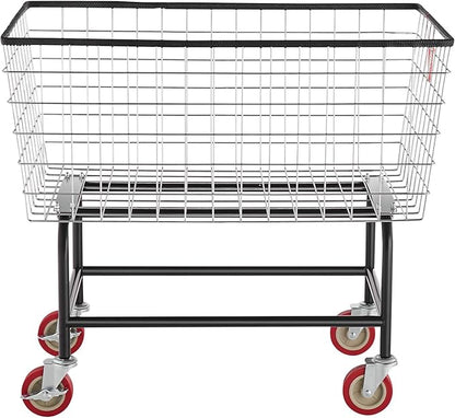 VEVOR Wire Laundry Cart, 3.8Bushel Wire Laundry Basket with Wheels, 32.5''x21.3''x29.9'', Commercial Laundry Basket, Steel Frame with Chrome Finish, 4'' Casters, Wire Cart for Laundry