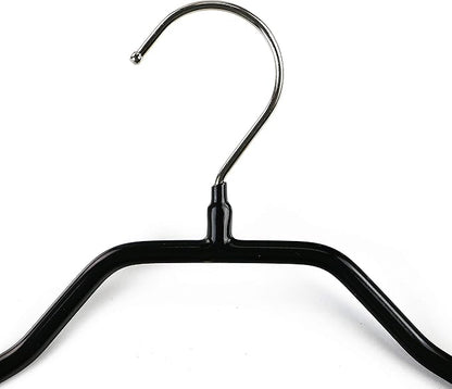 Mawa by Reston Lloyd BodyForm Series Non-Slip Space Saving Clothes Hanger with 2 Clips for Pants or Skirts, Style 42/LK, Set of 5, Black