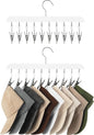 StorageWorks Hat Rack, Closet Organizer and Storage for Baseball Caps,Set of 2 with 10 Adjustable Stainless Steel Clips, Fits All Caps, White