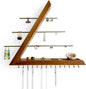 Jewelry Organizer Wall Mounted, Hardwood Hanging Jewelry Holder, Open Triangle Jewelry Display Shelf for Necklaces, Earrings, Rings and Bracelets, Gift for her, Patented (Acacia)