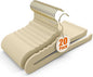 Flottian 20 Pack Velvet Pants Hangers - Open Ended Non-Slip Heavy Duty Closet Organizers with 360° Swivel Hook, Space-Saving Felt Hangers for Pants, Jeans, Dresses & Towels, Beige