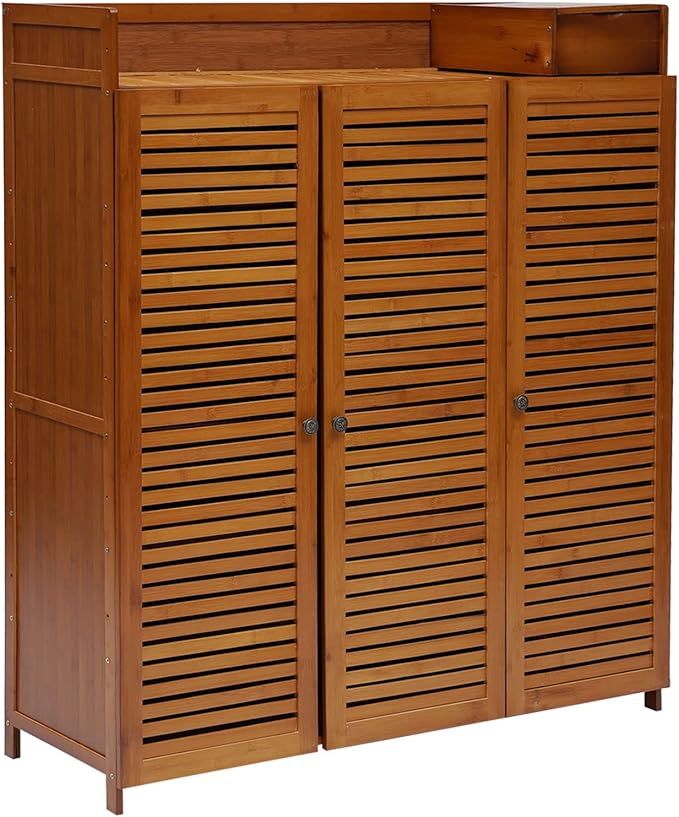 7-Layer Bamboo Shoe Storage Rack, Multi-Functional Freestanding Shoe Rack, Wooden Entrance Shoe Rack, Separate Shoe Rack/Shoe Storage Cabinet/Shoe Rack/Storage Cabinet (Brown)