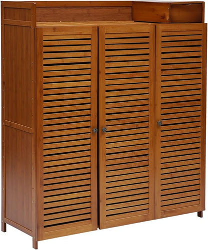 7-Layer Bamboo Shoe Storage Rack, Multi-Functional Freestanding Shoe Rack, Wooden Entrance Shoe Rack, Separate Shoe Rack/Shoe Storage Cabinet/Shoe Rack/Storage Cabinet (Brown)