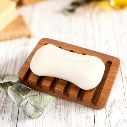 Teak Wood Soap Dish - Bar Soap Holder & Soap Saver for Shower, Bathroom, Sink, Kitchen & Countertop (1)