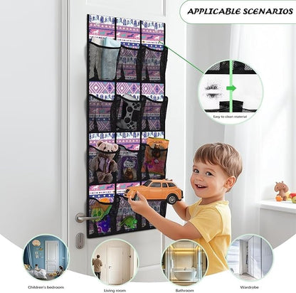 Purple Door Hanging Shoe Organizer Geometry Door Hanger Organizer for Bathroom 12 Pockets Shoe Holder Hanger Easy to Install Wall Hanging Storage
