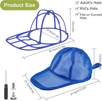 MAGTSMEI Hat Washer Cage, Foldable Hat Washer for Baseball Caps/Keep shape/Suitable for Adult & Kid's/Home Storage & Portable for Travel/Black