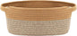 JMvicyroam Woven Basket,Small Rope Storage Bin with Handles & Ribbon Bag, Organizer for Shelves Closets,Gift Basket Empty for Birthday,Books,Dog Toys, Jute&Brown