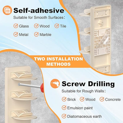 2 Pack Hat Organizer for Baseball Caps, Hat Rack for Wall, Strong Adhesive & Screw-in Cap Holder Hat Hangers for Closet Door & Bedroom (Beige-2Pack)