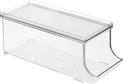 iDesign Soda Can Organizer with Lid for Pantry or Refrigerator - Clear - Made in USA