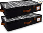 HOMELUX THEORY 2pc Under Bed Storage Containers, Bedroom Under the Bed Drawer Storage Organizer with Bins and Lids, Large Underbed Clothes Storage Box Ideal for Blanket, Fabric, & Shoes (Black)