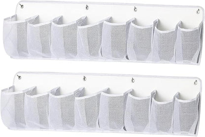 2 Pieces RV Shoe Storage Bags Shoes Rack Practical Hanging Shoe Organizer for Tools Accessories Books Camping Dorm Pantry, White