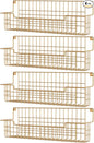Spice Rack, 4-Pack Seasoning Organizer Wall Mounted for Kitchen Storage Organization, Metal Spice Holder Shelf for Cabinet, Pantry, Gold