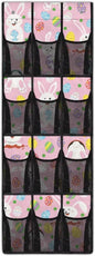 Easter Bunny Rabbit Door/Wall Shoe Organizers,Back of Door Shoe Organizer,Space Saving Hanging Storage Holder,Closet Rack Hanger,Shoe Bag,Classroom Headphone Storage with 12 Pockets