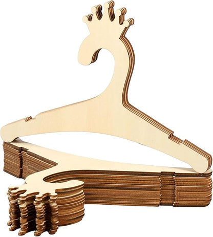 20PCS Wooden Kids Hangers 9" Baby Clothes Hangers, Baby Children Wooden Hangers, Cute Little Kids Hangers, Newborn Girl Boy Hangers for Clothing Pants Coats Skirts Storage (Crown)