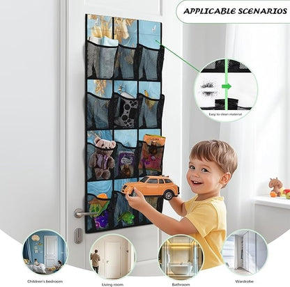 Sunflowers Over The Door Shoe Organizer Mesh Pockets Door Hanger Organizer for BedRoom Blue Marble Multi-Funtion Storage Bag 12 Pockets Multi-Pocket Shoe Holder Hanger