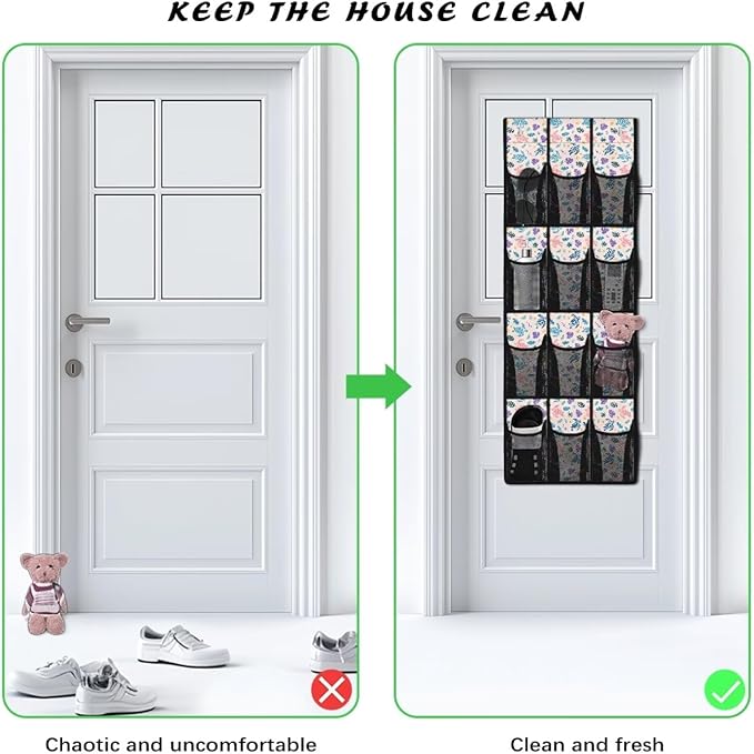 Turtle Patterns Shoe Organizer Door Hanger,Shoes Hanger Storage Organizer Bag Space Saver,Hanging Shoe Storage Hanging Bag