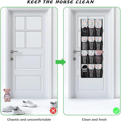 Turtle Patterns Shoe Organizer Door Hanger,Shoes Hanger Storage Organizer Bag Space Saver,Hanging Shoe Storage Hanging Bag