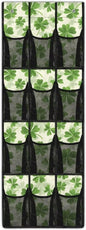 12-Pocket Storage Hanging Bag Behind the Door, Over the Door Organizer for Shoes Toys and Bathroom Essentials, Fabric Door Organizer for Bedroom Closet Dorm, Green Lucky Leaves