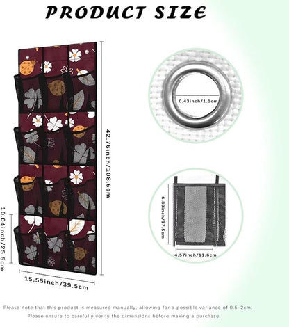 Ladybug Shoe Organizer Over The Door,Hanging Shoe Organizer,Over Door Shoe Organizer,Space Saving Hanging Storage Holder,Closet Rack Hanger with 12 Mesh Pockets for Home Decor